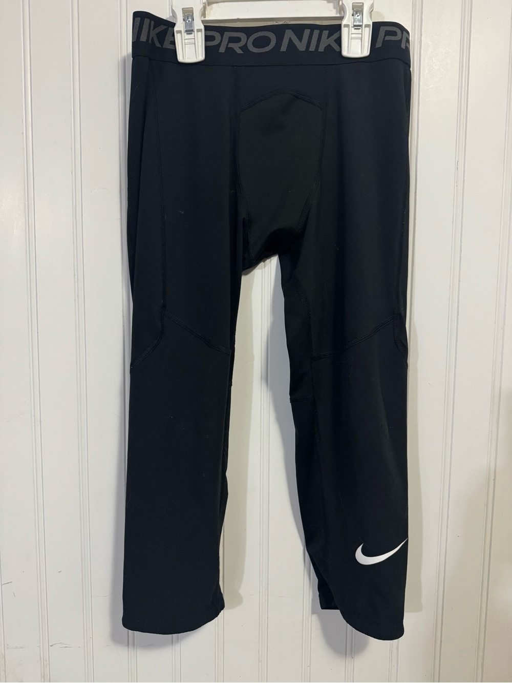 Nike Kids Black Training Leggings with White Swoosh